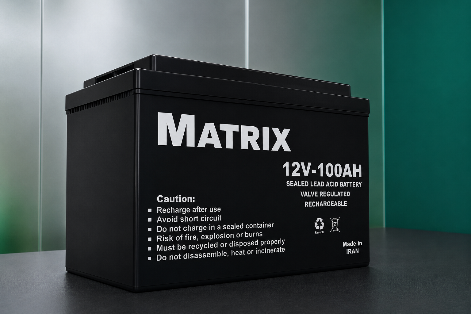 باتری یو پی اس 12 ولت 100آمپر ساعت برند MATRIX - ماتریکس