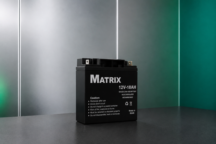 باتری یو پی اس 12 ولت 18 آمپر ساعت برند MATRIX - ماتریکس